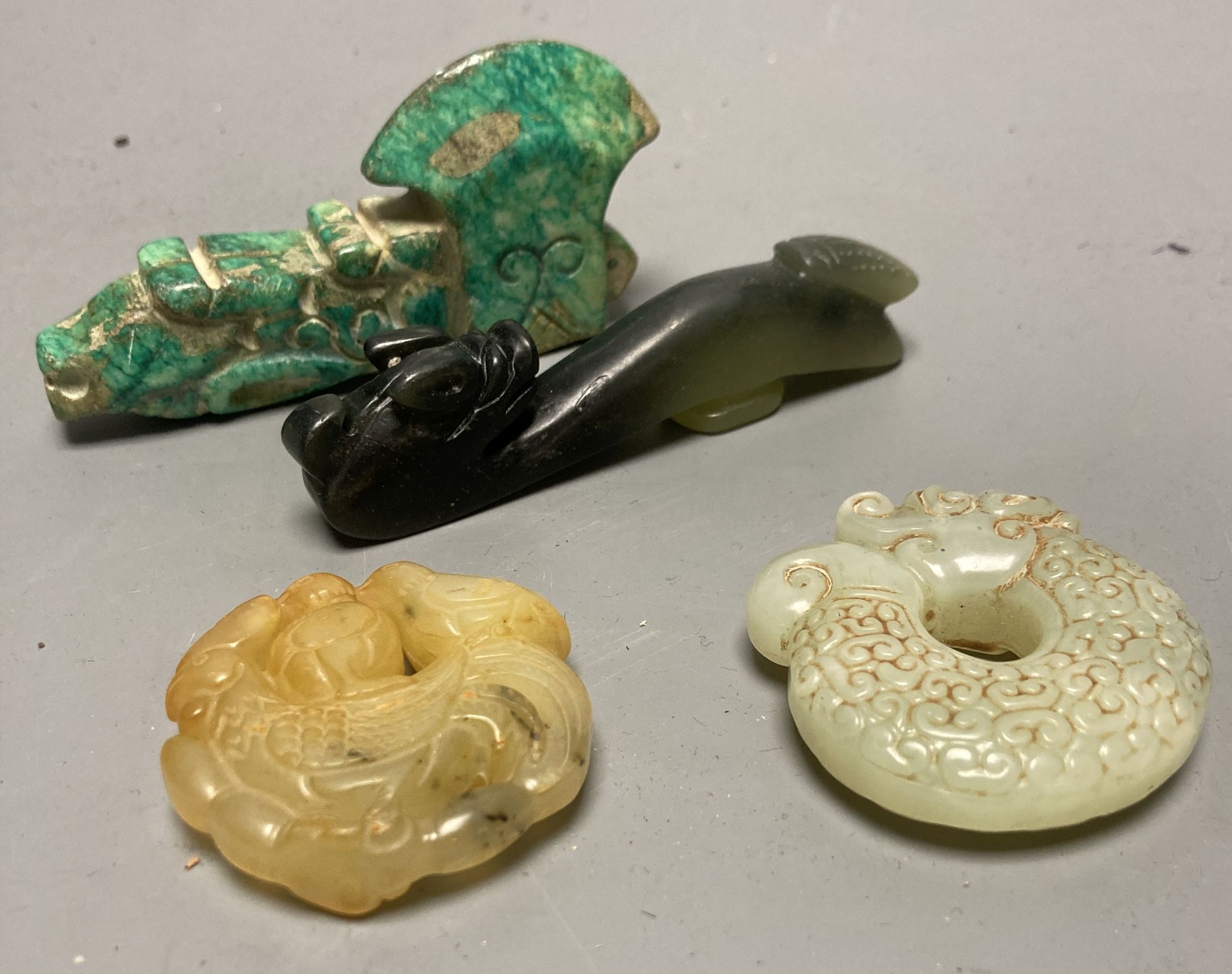 Four Chinese hardstone carvings
